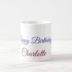 EINFACH MINIMAL.SÜSSE ADD NAME BABY herzlichen Glü Kaffeetasse