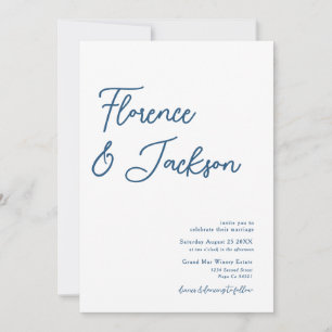 Einfach Minimale Handschriftliche Hochzeitsfotos B Einladung