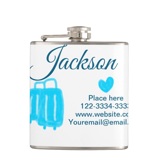 Einfach minimale Hinzufügen Sie Ihren Namen Text P Flachmann (Vorderseite)