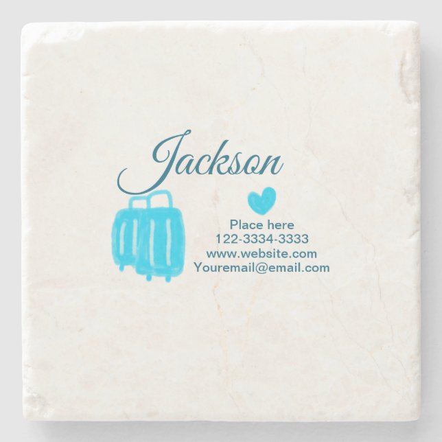 Einfach minimale Hinzufügen Sie Ihren Namen Text P Steinuntersetzer (Vorderseite)