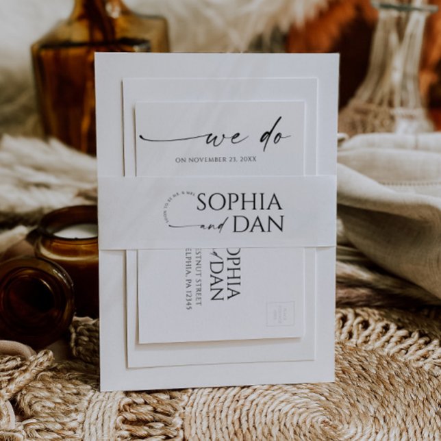 Einfach minimale Hochzeit Einladungsbanderole (Simply Minimal Belly Band)