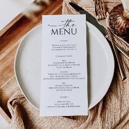 Einfach minimale Hochzeit Menükarte