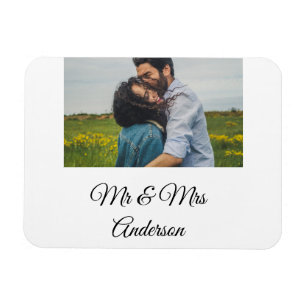 Einfach minimale mr und mrs fügen Sie Ihren Namen Magnet
