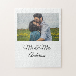 Einfach minimale mr und mrs fügen Sie Ihren Namen  Puzzle