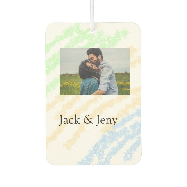 Einfach minimaler farbiger Glitzer hinzufügen Name Autolufterfrischer (Vorderseite)