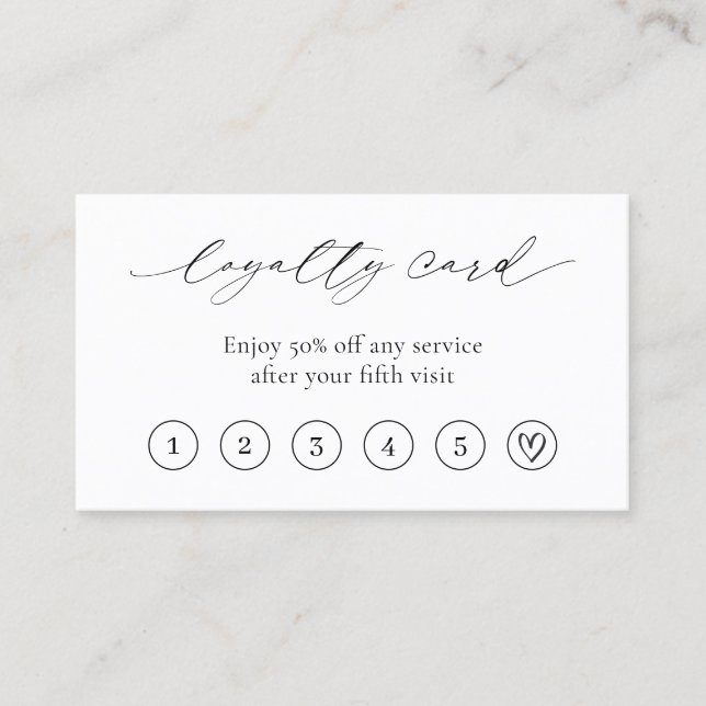 Einfach minimaler Herzklassecode Elegant Modernes Treuekarte (Vorderseite)