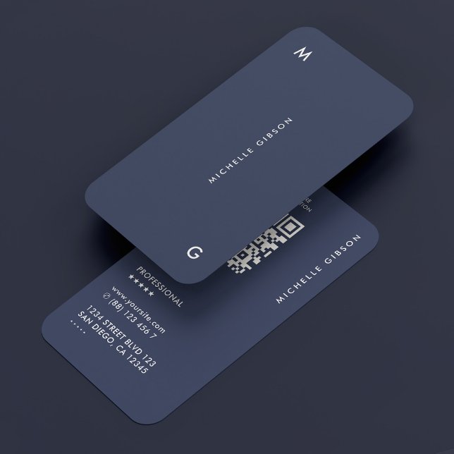 Einfach minimaler moderner Beruflicher Navy Blau Visitenkarte (Simple Minimal Modern Professional Navy Blue Business Card
)