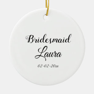 Einfach minimaler Zusatz Name Braut Geschenk Jahr Keramik Ornament