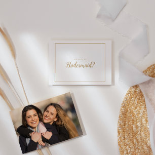 Einfach Minimalist Gold Bilderrahmen Meine Brautju Mitteilungskarte