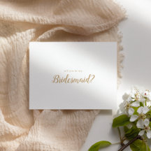 Einfach Minimalist|Gold Wirst du meine Brautjungfe