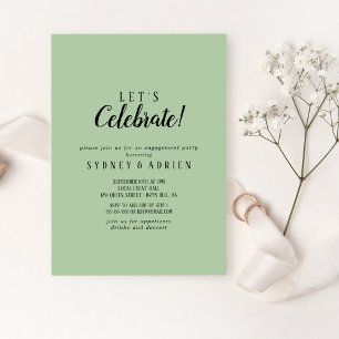 Einfach Minimalist Sage Lass uns feiern Party Einladung