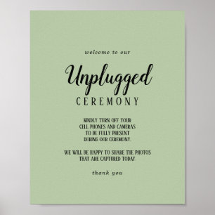 Einfach minimalist Sage Unplugged Zeremonie  Poster