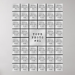 Einfach Minimalistisch 45 Foto Collage Schwarz Poster