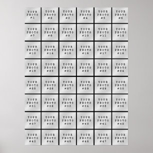 Einfach Minimalistisch 48 Foto-Collage Schwarz Poster