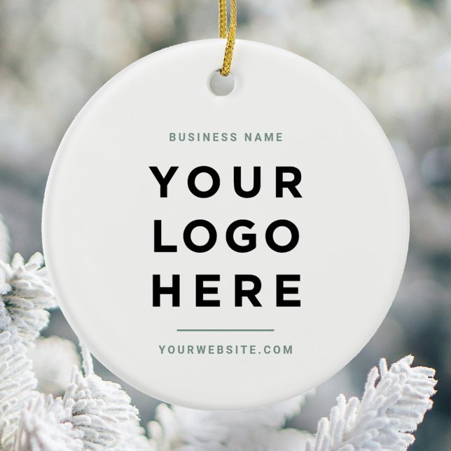 Einfach Minimalistisch | Benutzerdefiniertes Firme Keramik Ornament (simple minimalist custom company logo christmas ceramic ornament)