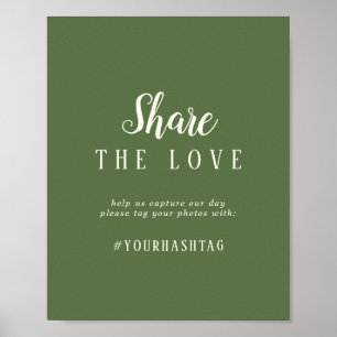 Einfach Minimalistisch Dark Sage Share Liebe Sign Poster
