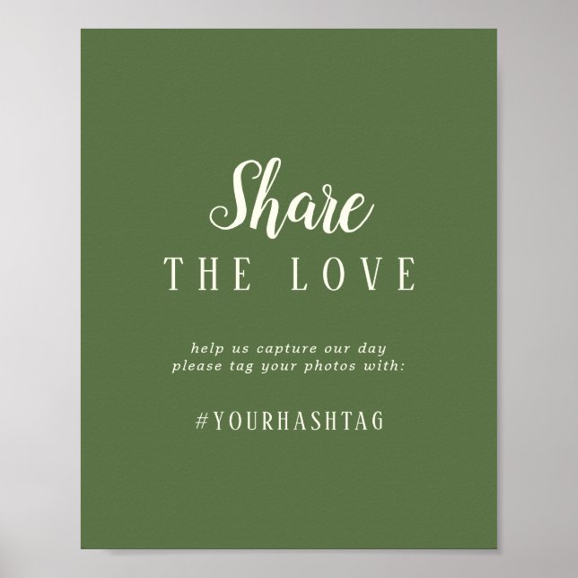 Einfach Minimalistisch|Dark Sage Share Liebe Sign Poster (Vorne)