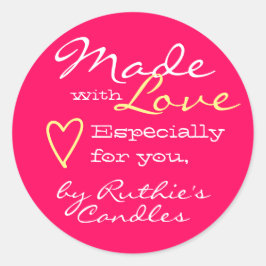 Einfach Minimalistisch gemacht mit Liebe Herzklopf Runder Aufkleber