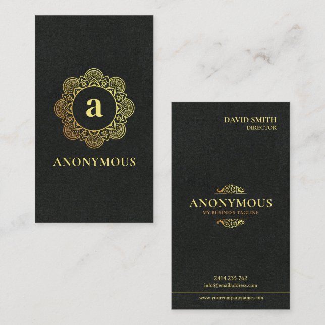 Einfach Minimalistisch, luxuriös, Premium, schwarz Visitenkarte (Vorne/Hinten)