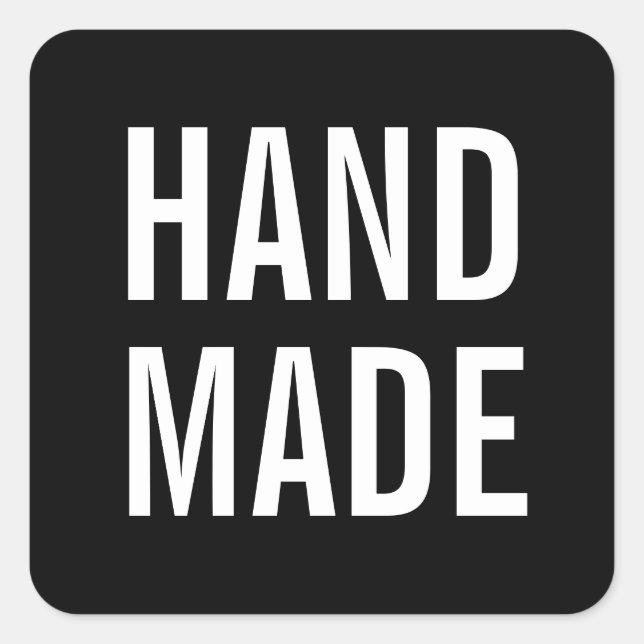 Einfach minimalistisch, modern und handgefertigt quadratischer aufkleber (Vorderseite)