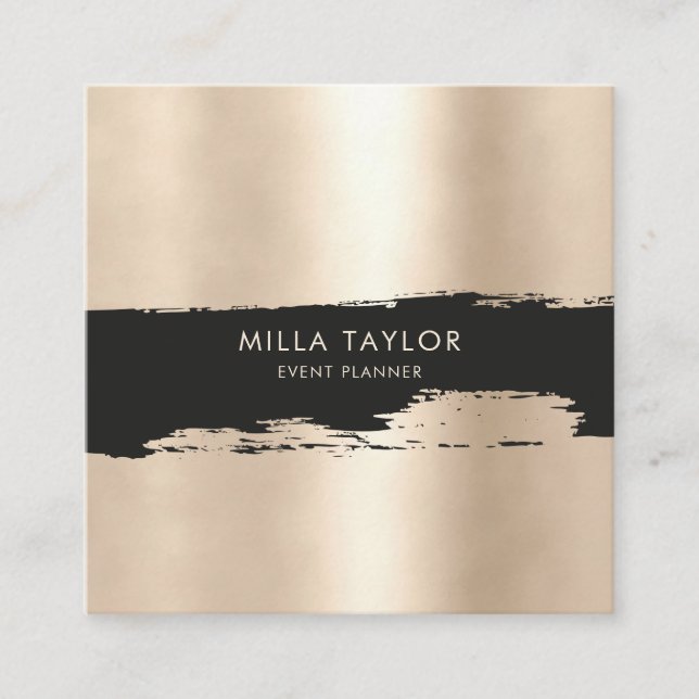 Einfach minimalistisch Moderne Schwarz-Weiß-Kunst  Quadratische Visitenkarte (Vorderseite)