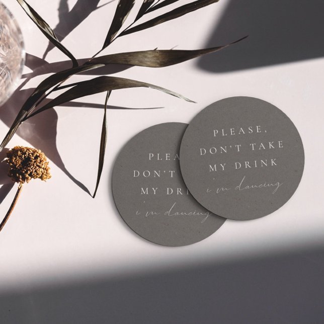 Einfach Minimalistisch Nimm meinen Drink nicht, ic Runder Pappuntersetzer (Von Creator hochgeladen)