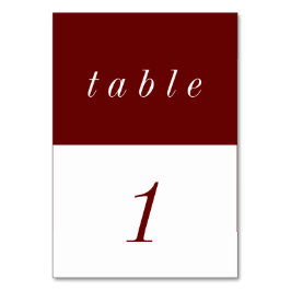 Einfach Minimalistisch rot und weiß Tischnummer