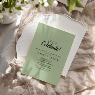 Einfach Minimalistisch Sage Foto Feiern Einladung