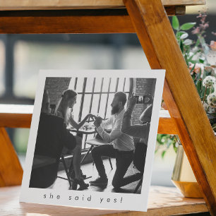 Einfach Minimalistisch Schwarz sagte sie ja Foto S Save The Date