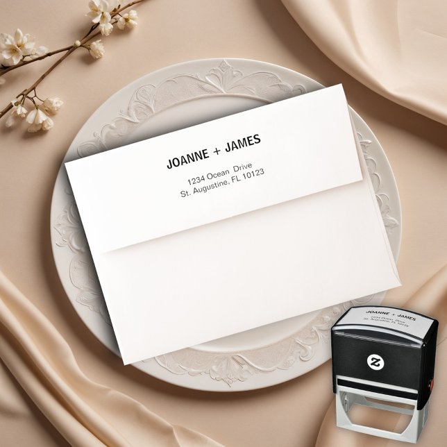 Einfach Minimalistisch Schwarz und Weiß Permastempel (Von Creator hochgeladen)