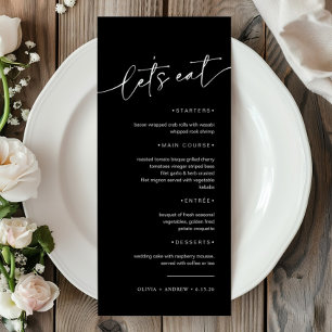 Einfach Minimalistisch und modern Hochzeit Menükarte