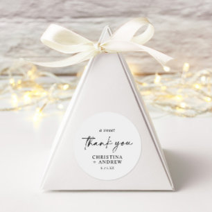 Einfach Minimalistisch und modern   Hochzeit Runder Aufkleber