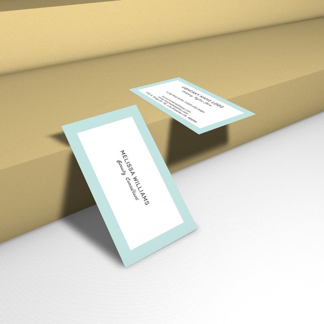 Einfach minimalistisch weiß & blau visitenkarte (Von Creator hochgeladen)