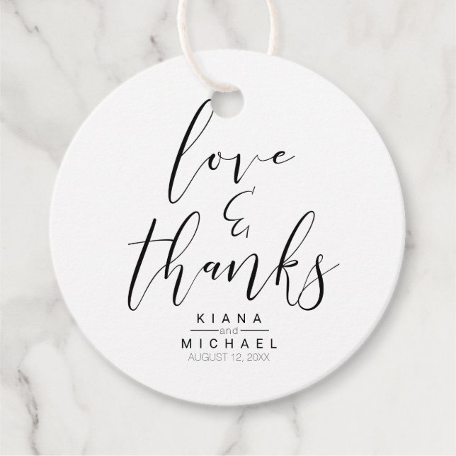 Einfach Minimalistische Hochzeit dank Black ID523 Geschenkanhänger (Vorderseite)