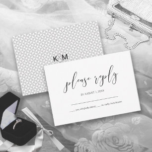 Einfach Minimalistische Hochzeit RSVP Black ID523 Karte