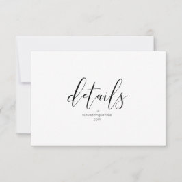 Einfach Minimalistische Hochzeitdetails Schwarz ID