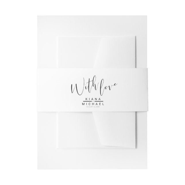 Einfach Minimalistische Wedding Black ID523 Einladungsbanderole (Vorderseite Beispiel)