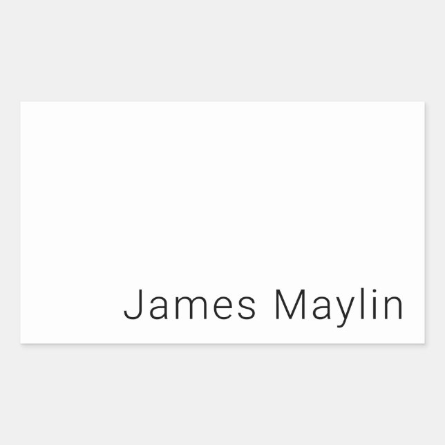 Einfach minimalistischer bearbeitbarer Name oder a Rechteckiger Aufkleber (Vorderseite)