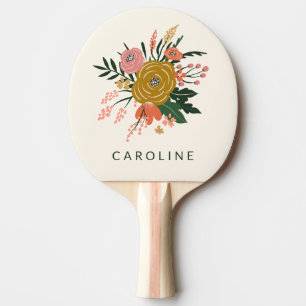 Einfach Minimalistischer Botanischer Blumen Person Tischtennis Schläger