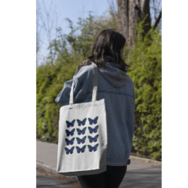 Einfach Minimalistischer Niedlicher Blauer Schmett Tragetasche