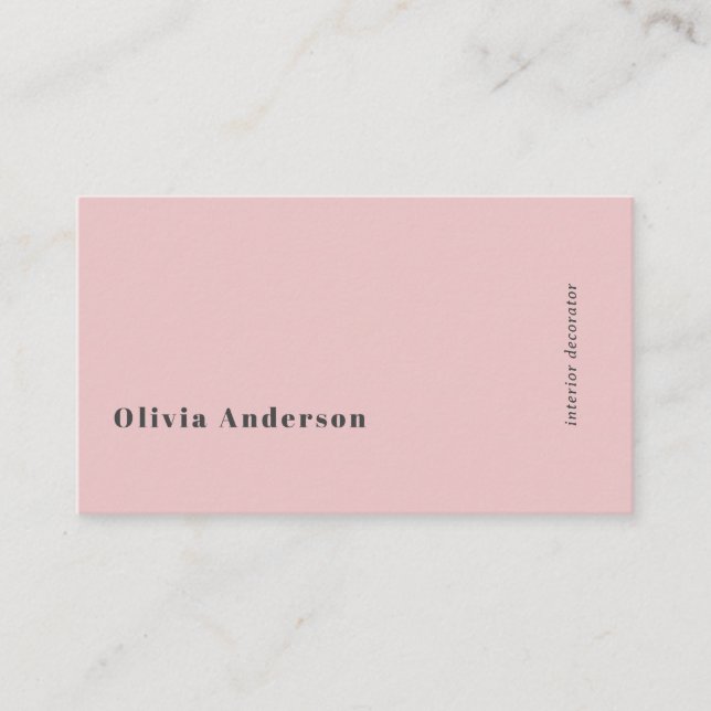Einfach Minimalistischer QR-Code in hellrosa Moder Visitenkarte (Vorderseite)