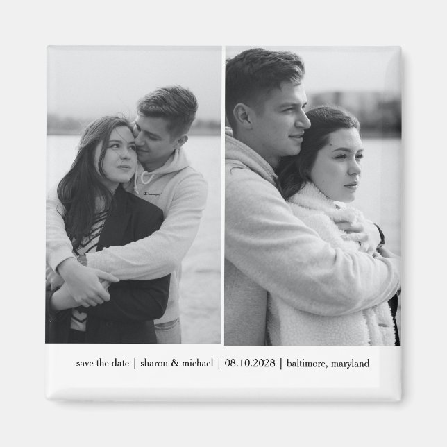 Einfach Minimalistisches Foto Save the Date Magnet (Vorne)