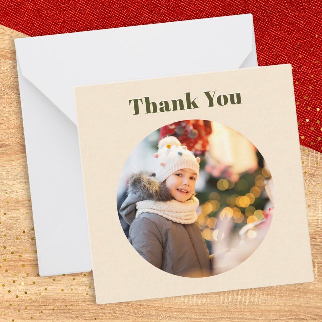 Einfach Minimalistisches Foto Weihnachten Vielen D Mitteilungskarte (A simple and stylish Christmas thank you card, to personalize with a photo)