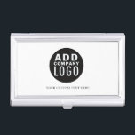 Einfach Minimalistisches Logo hier | Visitenkarten Dose<br><div class="desc">Dieses Visitenkartengehäuse verfügt über eine einfache Logo-Vorlage und eine benutzerdefinierte Textzeile. Tauschen Sie das Logo gegen ein Logo Ihrer Wahl aus und ersetzen Sie die Textzeile durch einen beliebigen Text Ihrer Wahl. #yourlogohere #zazzlemade</div>