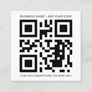 Einfach Minimalistisches Logo und QR Code DIY Quadratische Visitenkarte