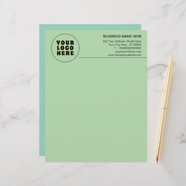 Einfach Minimalistisches Logo und Text Briefbogen (Vorderseite/Rückseite Beispiel)