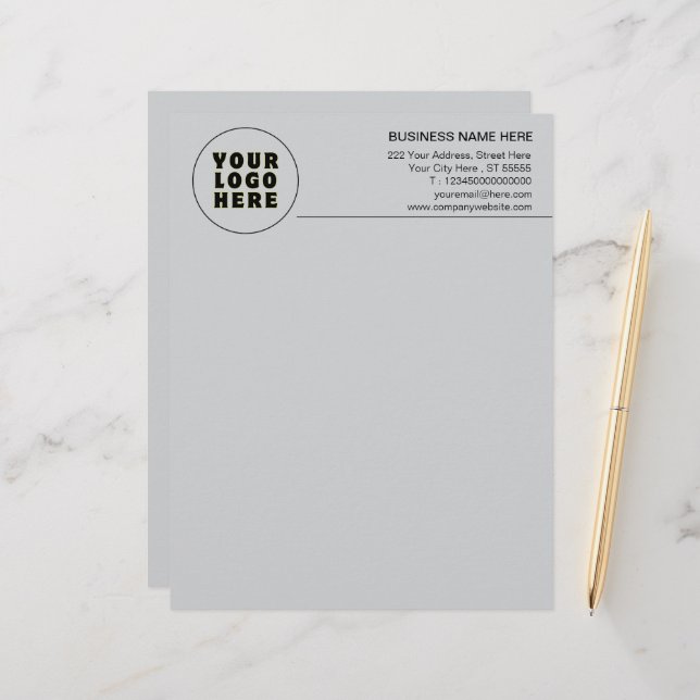 Einfach Minimalistisches Logo und Text Briefbogen (Vorderseite/Rückseite Beispiel)