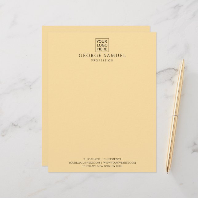 Einfach Minimalistisches Logo und Text Briefbogen (Vorderseite/Rückseite Beispiel)