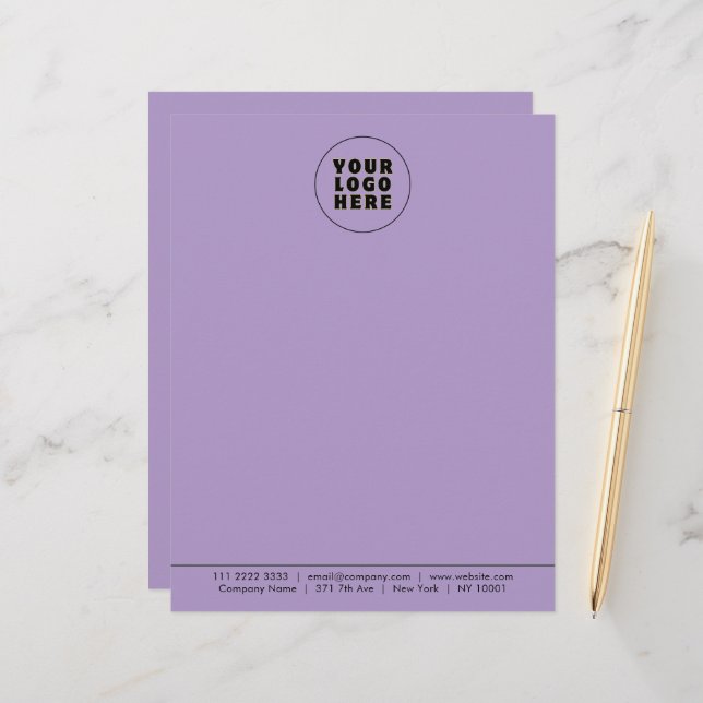 Einfach Minimalistisches Logo und Text Briefbogen (Vorderseite/Rückseite Beispiel)