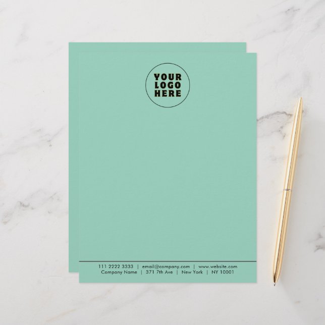 Einfach Minimalistisches Logo und Text Briefbogen (Vorderseite/Rückseite Beispiel)